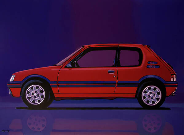 Peugeot 205 Gti Art Print featuring the painting Peugeot 205 GTI 1984 Painting by Paul Meijering
