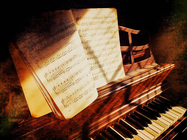 Piano Art Print featuring the photograph Piano Sheet Music by Eleanor Abramson