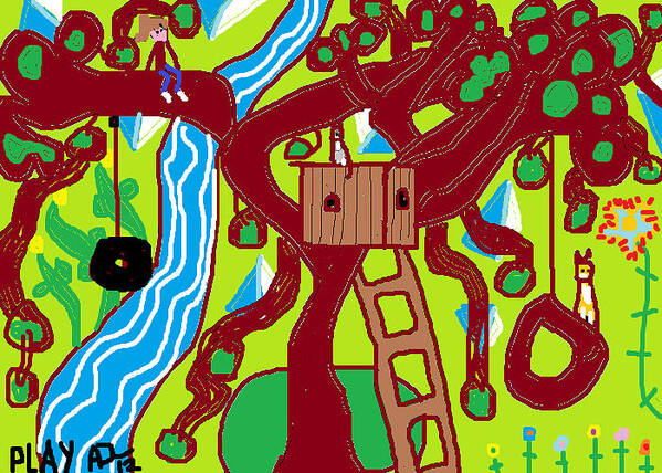 Trees Art Print featuring the digital art Play by Anita Dale Livaditis