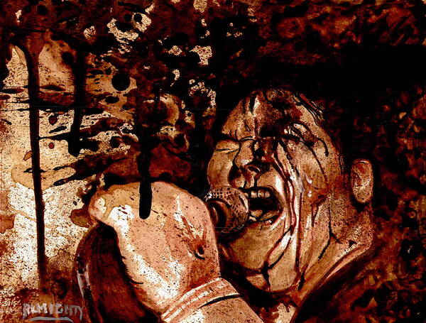 Ryan Almighty Art Print featuring the painting POISON IDEA - JERRY - dry blood by Ryan Almighty