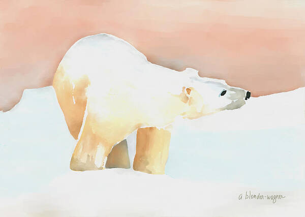Polar Bear Art Print featuring the digital art Polar Bear by Arline Wagner