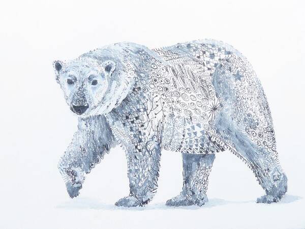 Bear Art Print featuring the painting Polar Bear by Yvonne Ankerman