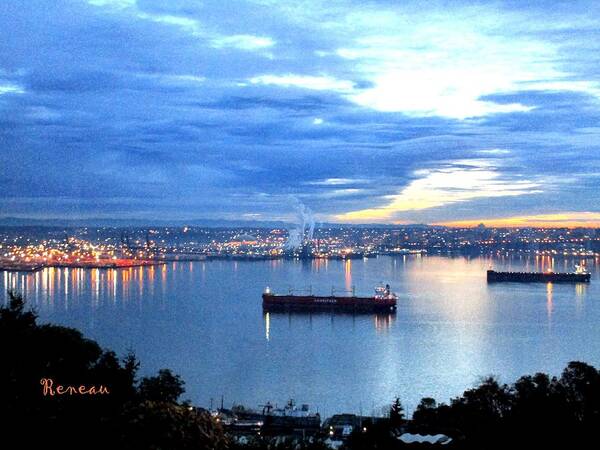 Ships Art Print featuring the photograph Port Of Tacoma W A At Sunset by A L Sadie Reneau