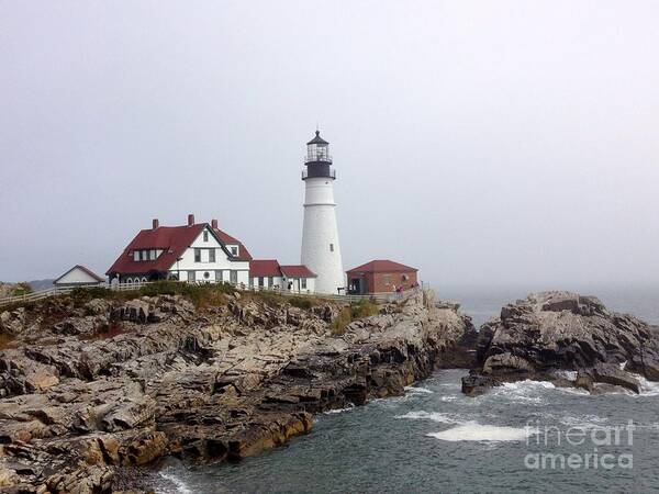 Lighthouse Art Print featuring the photograph Portland Head Light by Barbara Von Pagel