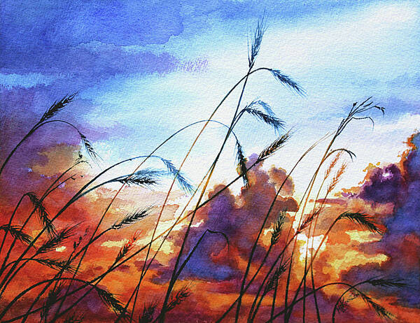 Prairie Sky Painting Art Print featuring the painting Prairie Sky by Hanne Lore Koehler