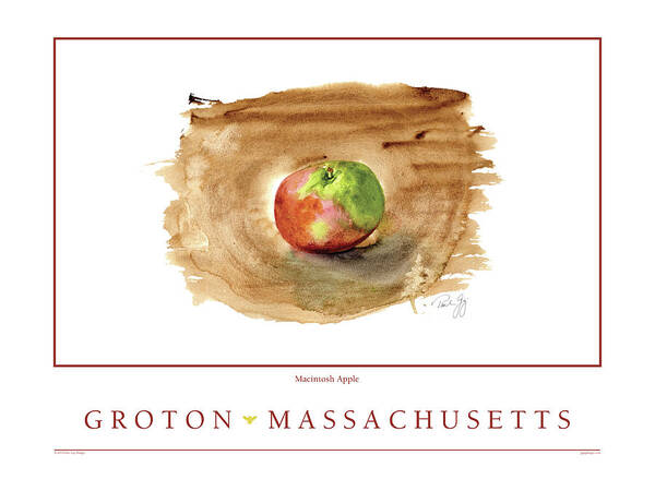 Apple Art Print featuring the digital art Groton, Massachusetts by Paul Gaj