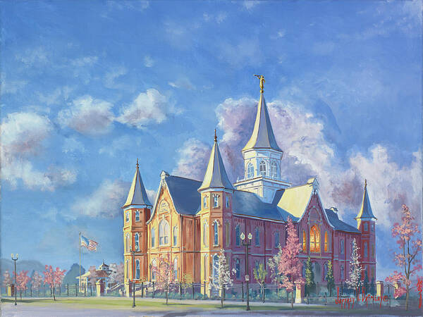 Jeff Art Print featuring the painting Provo City Center Temple by Jeff Brimley