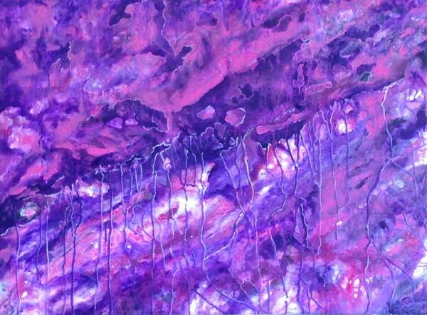 Purple Art Print featuring the painting Purple Rain by Teresa Fry
