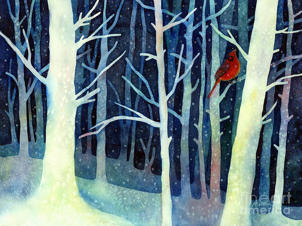Cardinal Art Print featuring the painting Quiet Moment by Hailey E Herrera