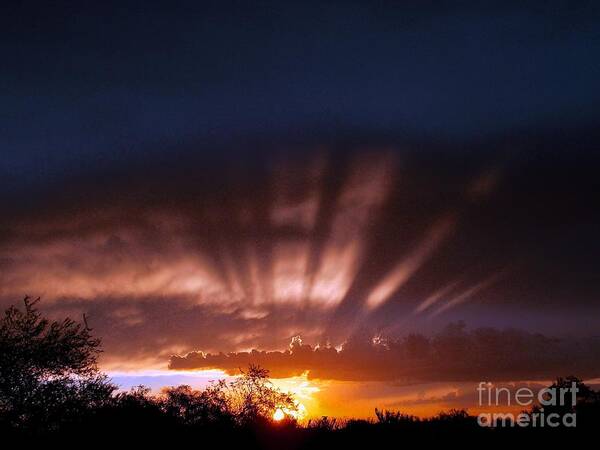 Arizona Sunsets Art Print featuring the photograph Radiant Rays by Jerry Bokowski