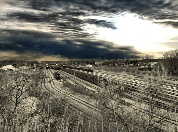 Train Art Print featuring the photograph Rail Yard 4 by Scott Hovind