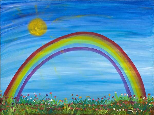 Rainbow Art Print featuring the painting Rainbow by Hagit Dayan