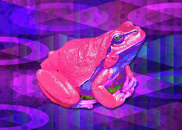 Digital Art Print featuring the digital art Raspberry Frog by Mimulux Patricia No