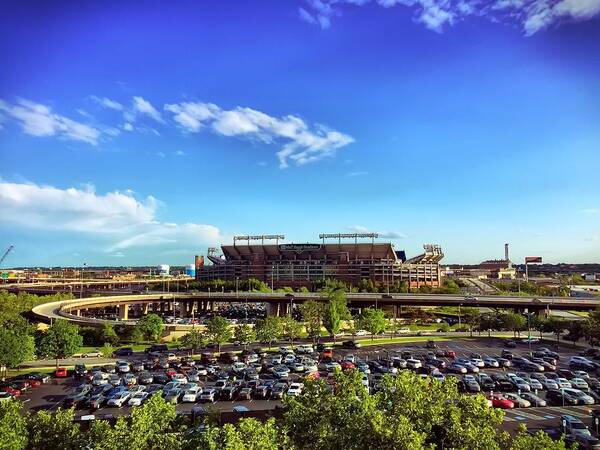 Football Art Print featuring the photograph Ravens Stadium by Chris Montcalmo