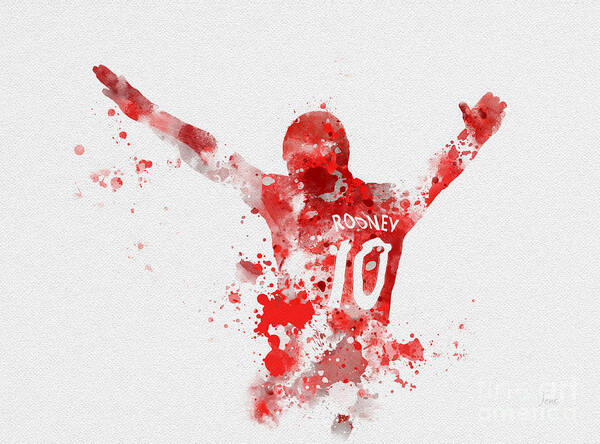 Wayne Rooney Art Print featuring the mixed media Red Devil by My Inspiration