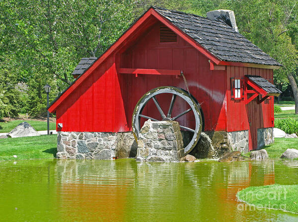 Red Art Print featuring the photograph Red Mill by Ann Horn