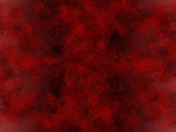 Rithmart Dark Deep Red Symmetry Organic Web Net String Hair Strands Lines Mesh Growth Life Alive Living Recursive Iterative Smoke Clouds Fog Mystery Art Print featuring the digital art Red.269 by Gareth Lewis