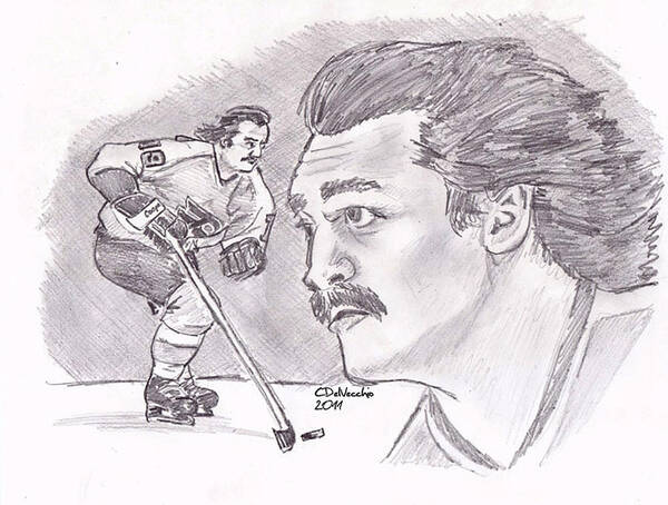  Art Print featuring the drawing Rick MacLeish 50 by Chris DelVecchio