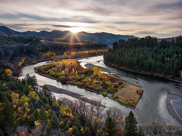 Idaho Scenics Art Print featuring the photograph River Bend Sunrise by Leland D Howard