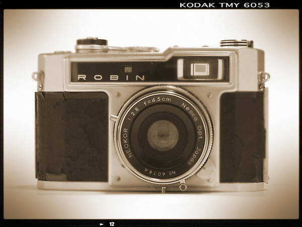 Vintage Robin Art Print featuring the photograph Robin 35mm Rangefinder Camera by Mike McGlothlen