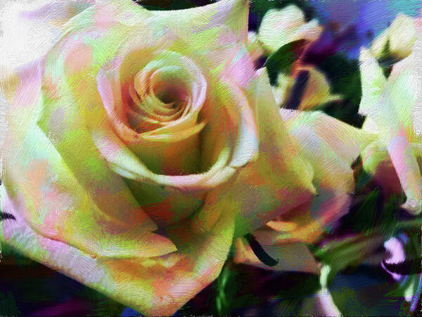 Roses Art Print featuring the digital art Rose Art 2 by Karen Nicholson