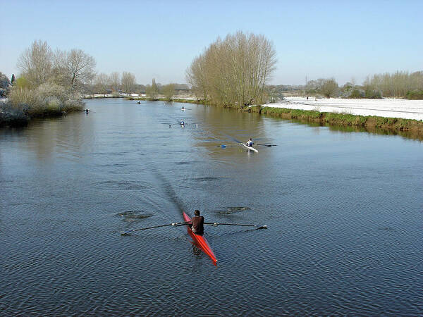 Europe Art Print featuring the photograph Rowing Practice by Rod Johnson