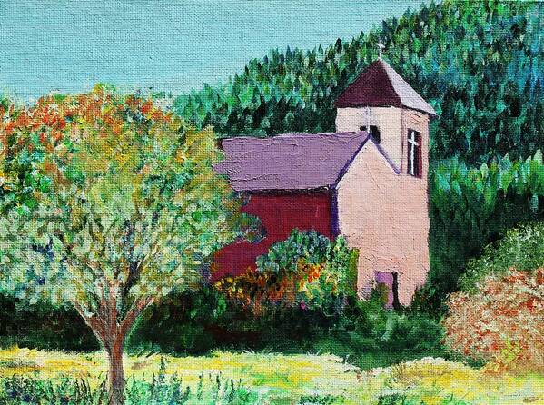 Church Art Print featuring the painting Ruidoso by Melinda Etzold