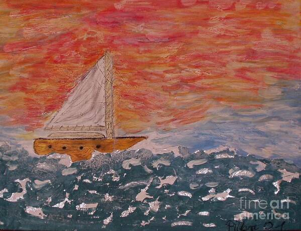 Sailing Art Art Print featuring the photograph Sailing boat in the waves by Pilbri Britta Neumaerker