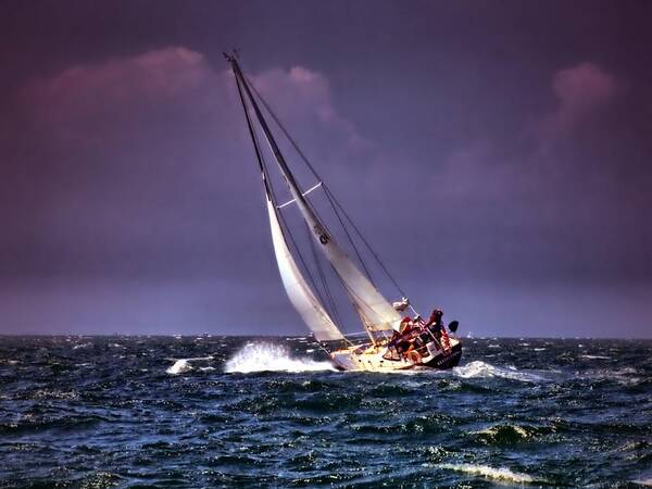 Sailing Art Print featuring the photograph Sailing to Nantucket 001 by Bruce Gannon