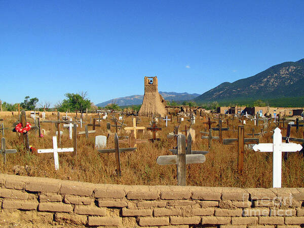 New Mexico Art Print featuring the photograph San Geronimo Cemetery by Nieves Nitta