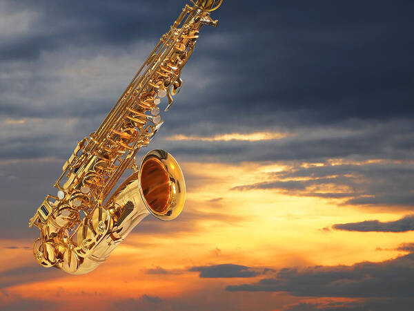 Music Art Print featuring the photograph Saxophone Nights by Gill Billington