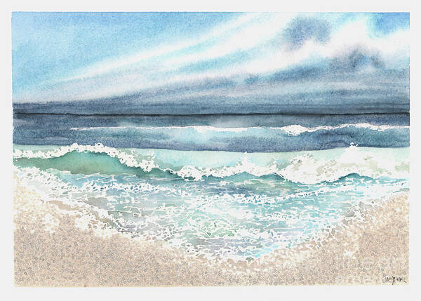 Ocean Art Print featuring the painting Seafoam Lace by Hilda Wagner