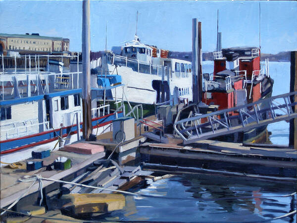 Seaport Art Print featuring the painting Seaport Ave by Deb Putnam