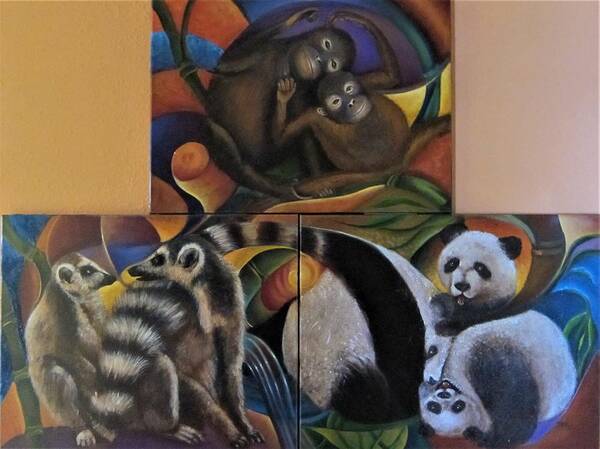 Zoo Art Print featuring the painting See You At The Zoo by Sherry Strong