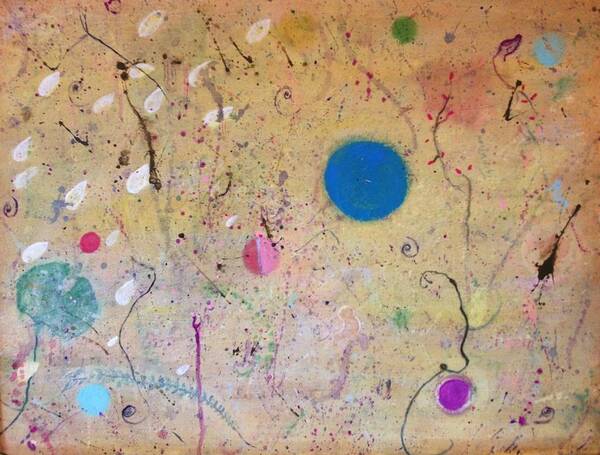 Abstract Art Art Print featuring the painting Seeds of Universe 1 by Katrina Dalton