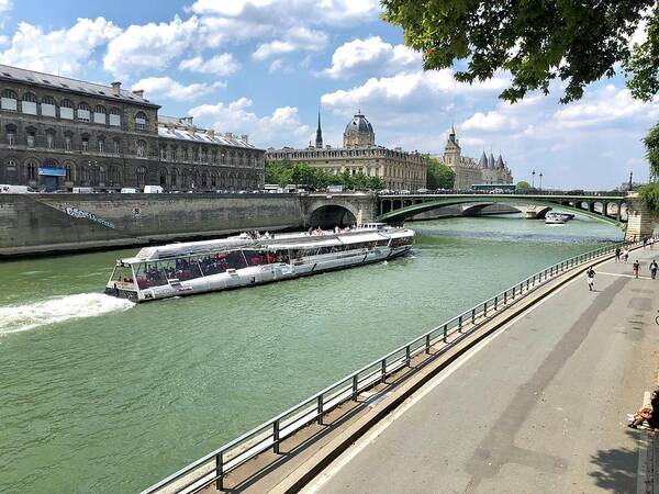 Paris Art Print featuring the photograph River Seine in Paris by Charles Kraus
