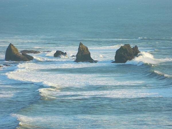 Oregon Art Print featuring the photograph Shadowed Waves by Gallery Of Hope 