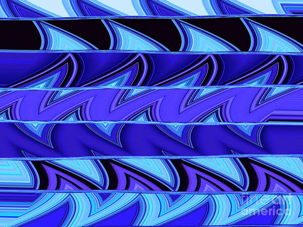 Ocean Art Print featuring the digital art Shark Fins by Ann Johndro-Collins