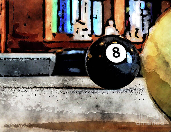 Pool Art Print featuring the digital art Shooting For The Eight Ball by Phil Perkins