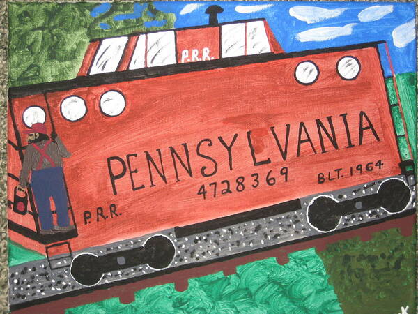  Train Art Print featuring the painting Side Tracked in Pa. by Jeffrey Koss