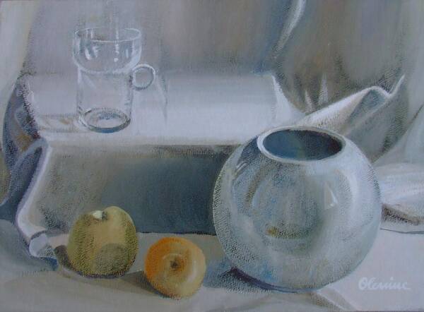 Still Life Art Print featuring the painting Silence by Elena Oleniuc