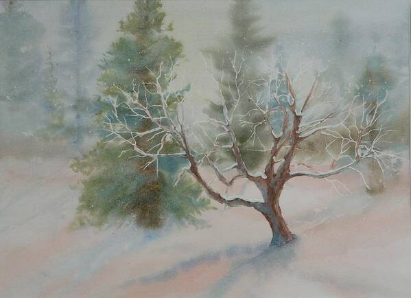 Snow Art Print featuring the painting Silence by Ruth Kamenev