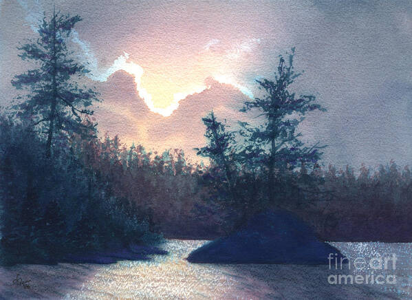 Landscape Art Print featuring the painting Silver Lining by Lynn Quinn
