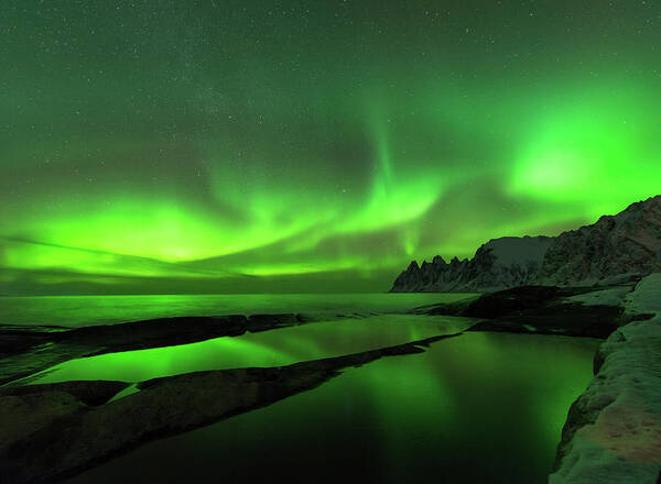 Norway Art Print featuring the photograph Skydance by Alex Lapidus