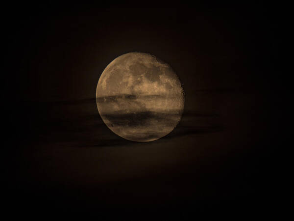 Moon Art Print featuring the photograph Smokey Moon by Jerry Connally