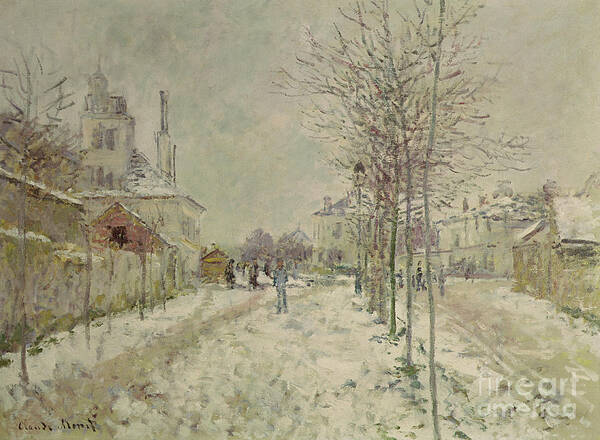 Snow Effect Art Print featuring the painting Snow Effect by Monet by Claude Monet
