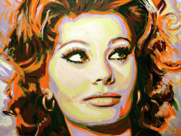 Italian Actress Art Print featuring the painting Sophia by Steve Gamba