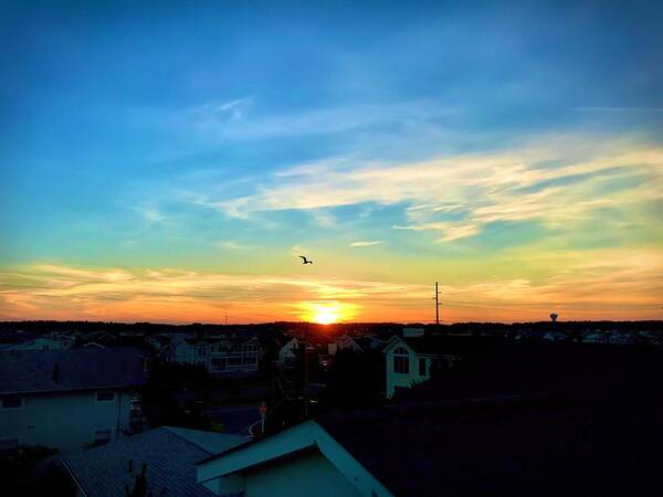 Sunset Art Print featuring the photograph South Bethany Sunset by Chris Montcalmo
