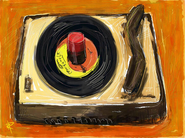 45 Record Player Art Print featuring the mixed media Spin it by Russell Pierce