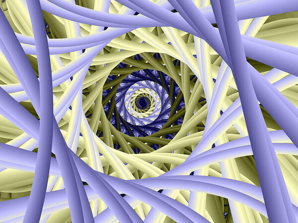 Fractal Art Print featuring the digital art Spiral Pipes by Bernie Sirelson